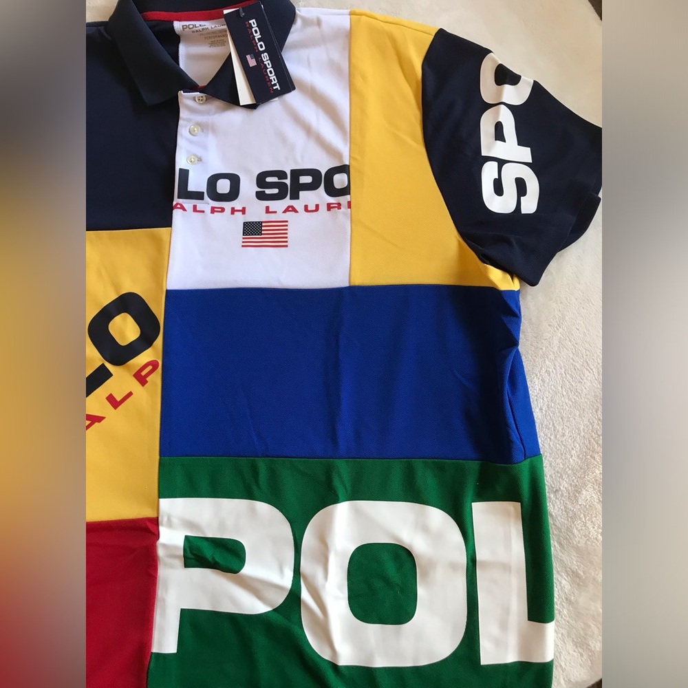 Polo Sport Ralph Lauren Patchwork Performance Shirt - Red, White, Navy - Picture 5 of 13
